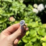 Inel vintage din aur de 18k cu safir si diamante naturale