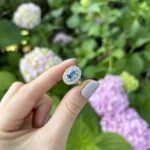 Inel vintage din aur de 18k cu safir si diamante naturale