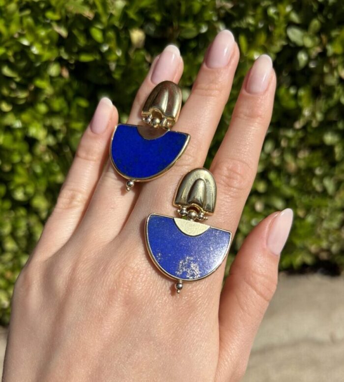 Cercei din aur de 18k si lapis lazuli