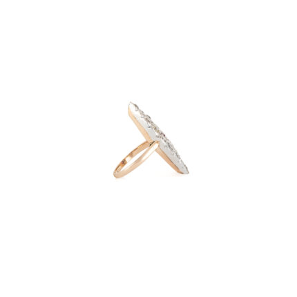 Inel vintage din aur de 14k si platina cu rubin si diamante naturale