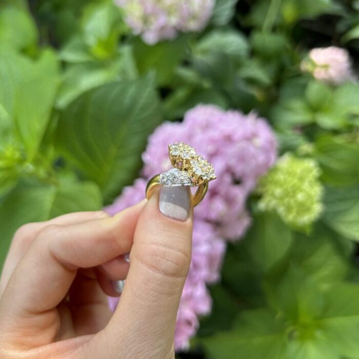 Inel din aur de 14k cu diamante naturale