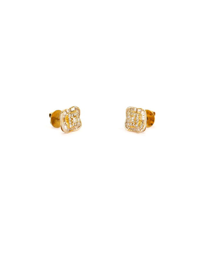 Cercei aur de 18k cu diamante naturale