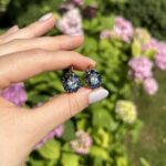 Set cercei si inel din aur roz de 14k cu topaz si safire naturale