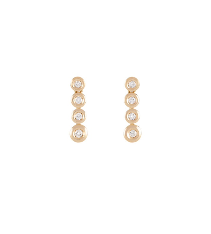 Cercei din aur galben de 14k cu diamante naturale