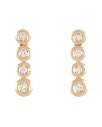 Cercei din aur galben de 14k cu diamante naturale