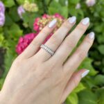 Inel Eternity din aur alb de 18k cu diamante naturale