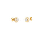 Cercei stud din aur alb si galben de 18k cu diamante naturale