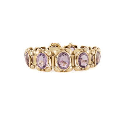 Bratara vintage din aur de 14k cu ametist natural