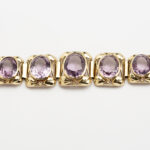 Bratara vintage din aur de 14k cu ametist natural