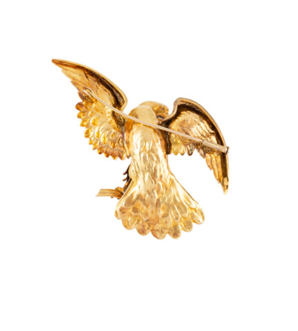 Brosa vultur vintage din aur de 14k 