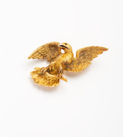 Brosa vultur vintage din aur de 14k 