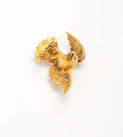 Brosa vultur vintage din aur de 14k 
