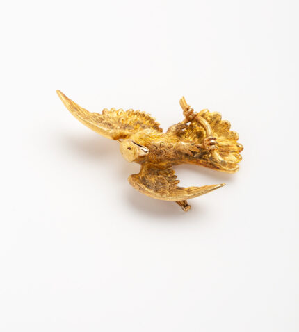 Brosa vultur vintage din aur de 14k 