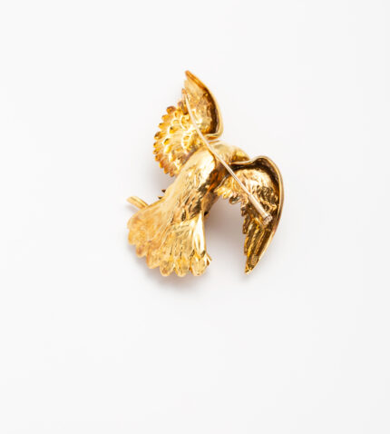 Brosa vultur vintage din aur de 14k 