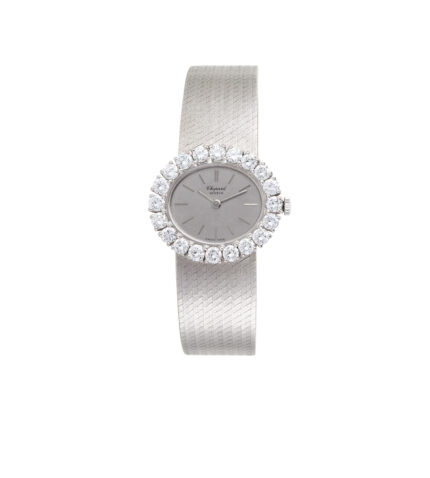 Ceas original Chopard din aur alb de 18k cu diamante naturale