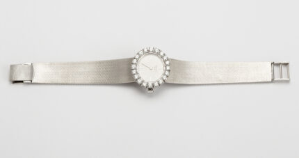 Ceas original Chopard din aur alb de 18k cu diamante naturale