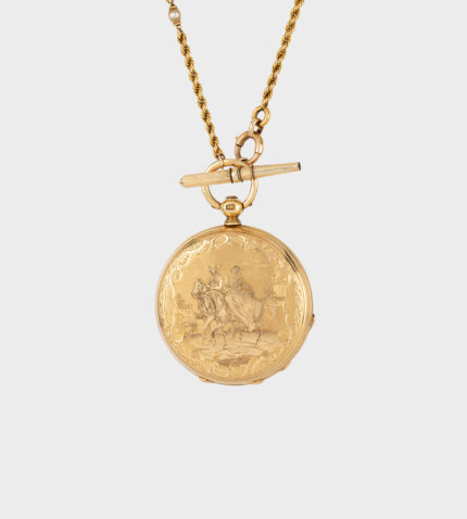 Ceas victorian de dama, mecanic, din aur de 18k