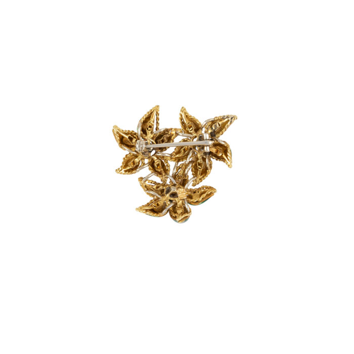 Set din aur de 18k cu email verde si diamante naturale