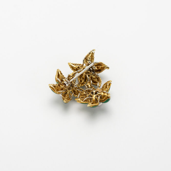 Set din aur de 18k cu email verde si diamante naturale