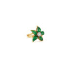 Set din aur de 18k cu email verde si diamante naturale