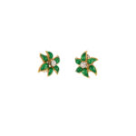Set din aur de 18k cu email verde si diamante naturale
