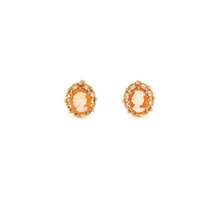 Set vintage din aur de 18k si camee sculptate