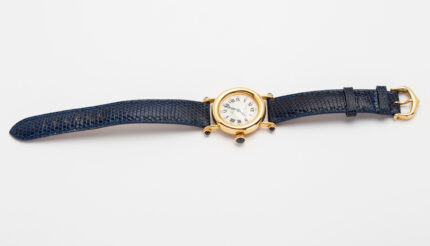Ceas original Cartier din aur de 18k si safire