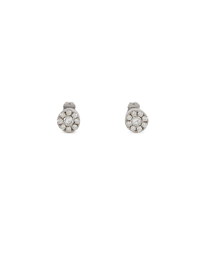 Cercei aur alb de 18k cu diamante naturale