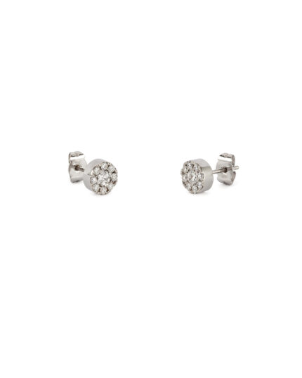Cercei aur alb de 18k cu diamante naturale