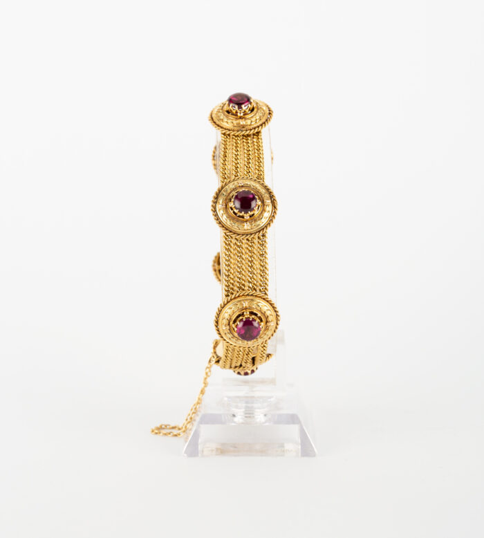 Bratara vintage din aur de 18k si ametist natural