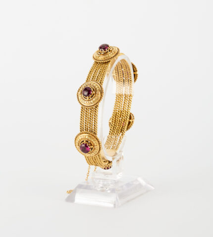 Bratara vintage din aur de 18k si ametist natural