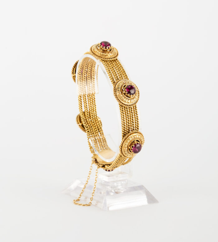 Bratara vintage din aur de 18k si ametist natural