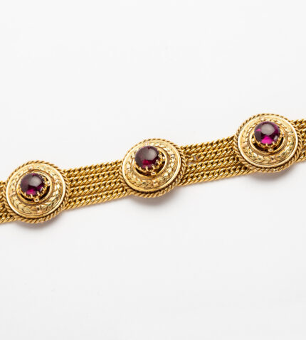 Bratara vintage din aur de 18k si ametist natural