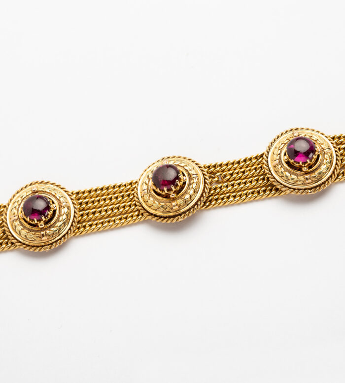 Bratara vintage din aur de 18k si ametist natural