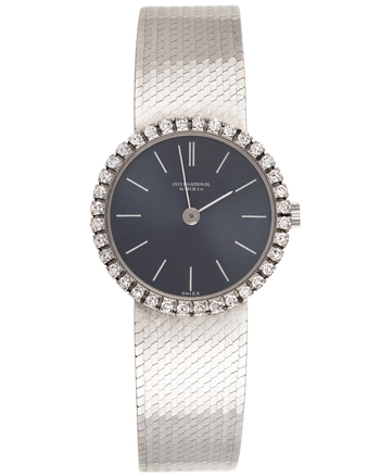 Ceas de dama elvetian IWC din aur alb de 18k cu diamante naturale
