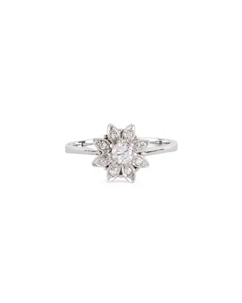 Inel din aur alb de 18k cu diamante naturale