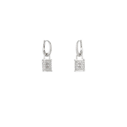 Cercei 2 in 1 din aur alb de 18k cu diamante naturale