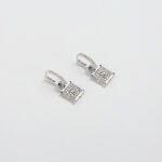 Cercei 2 in 1 din aur alb de 18k cu diamante naturale