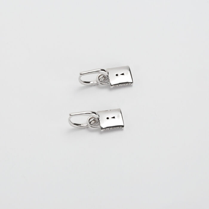 Cercei 2 in 1 din aur alb de 18k cu diamante naturale