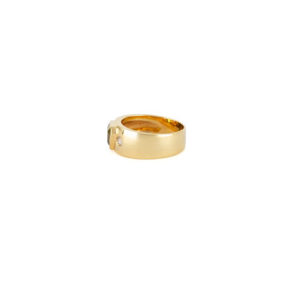 Inel din aur de 18k cu peridot si diamante naturale