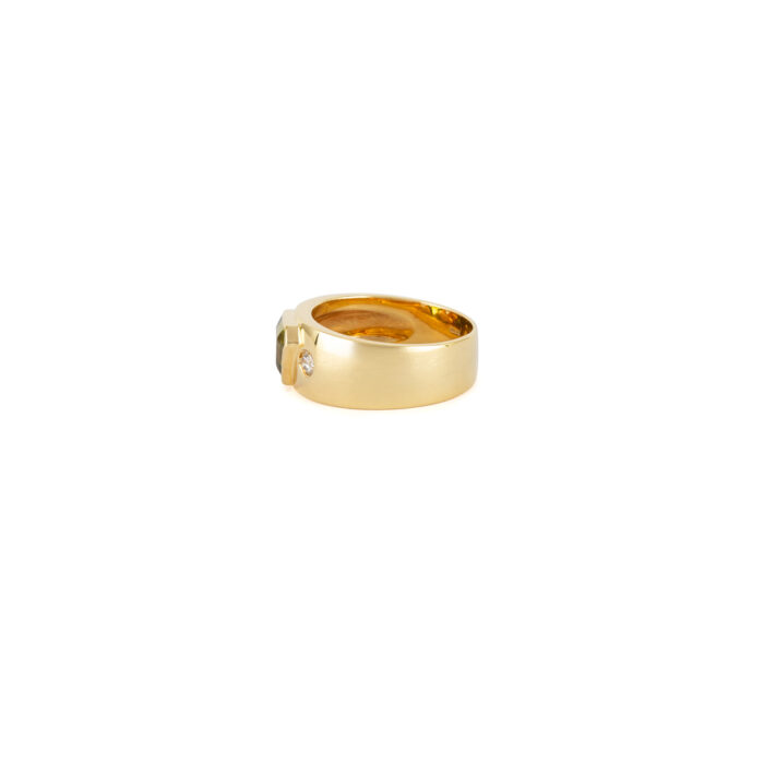 Inel din aur de 18k cu peridot si diamante naturale