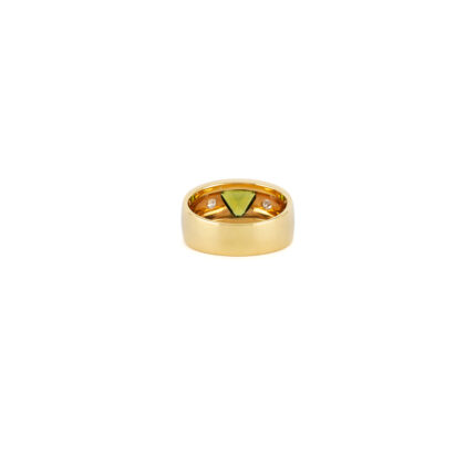 Inel din aur de 18k cu peridot si diamante naturale