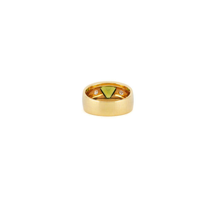 Inel din aur de 18k cu peridot si diamante naturale