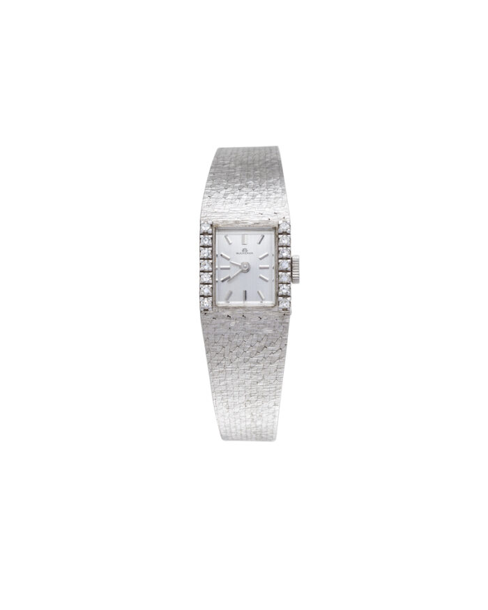 Ceas original Bucherer din aur alb de 18k cu diamante naturale
