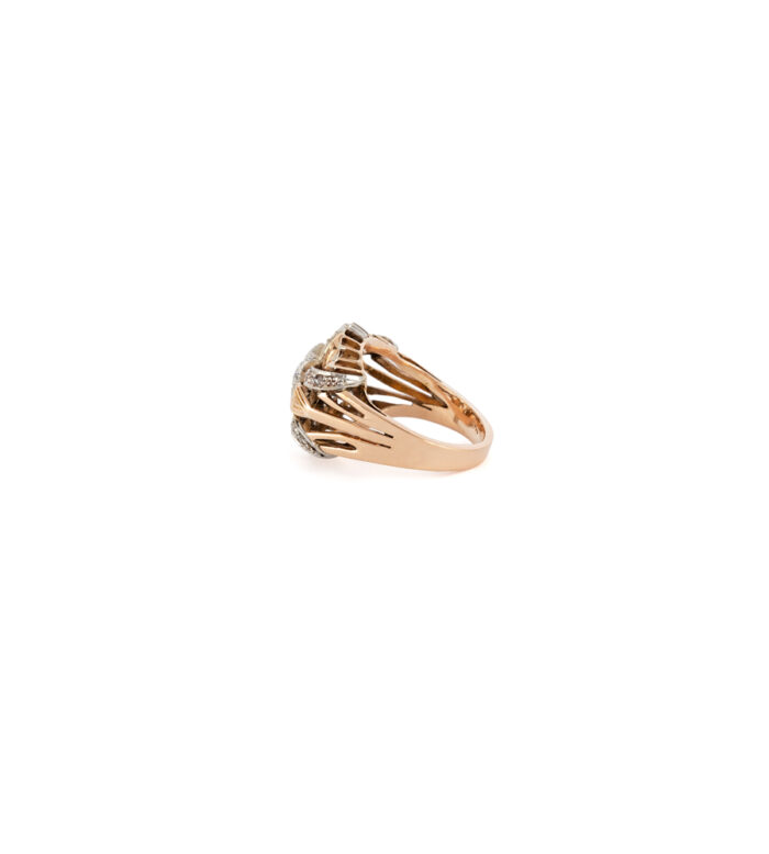 Inel Art Deco din aur de 18k si platina cu diamante naturale
