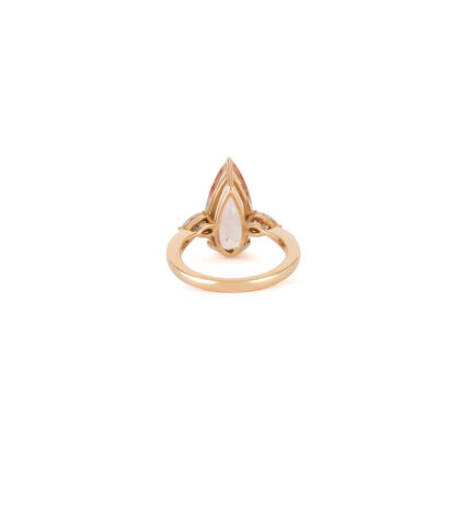 Inel din aur roz de 18k cu morganit si diamante naturale
