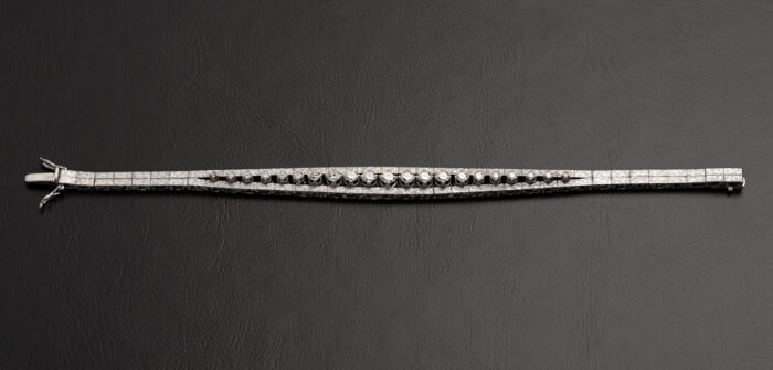 Bratara din aur alb de 18k cu diamante naturale