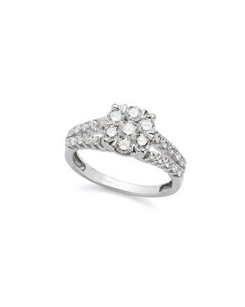 Inel din aur alb de 18k cu diamante naturale