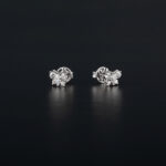 Cercei fluturasi din aur alb de 18k cu diamante naturale