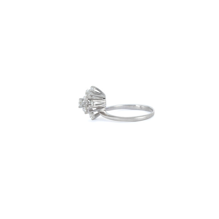Inel din aur alb de 18k cu diamante naturale